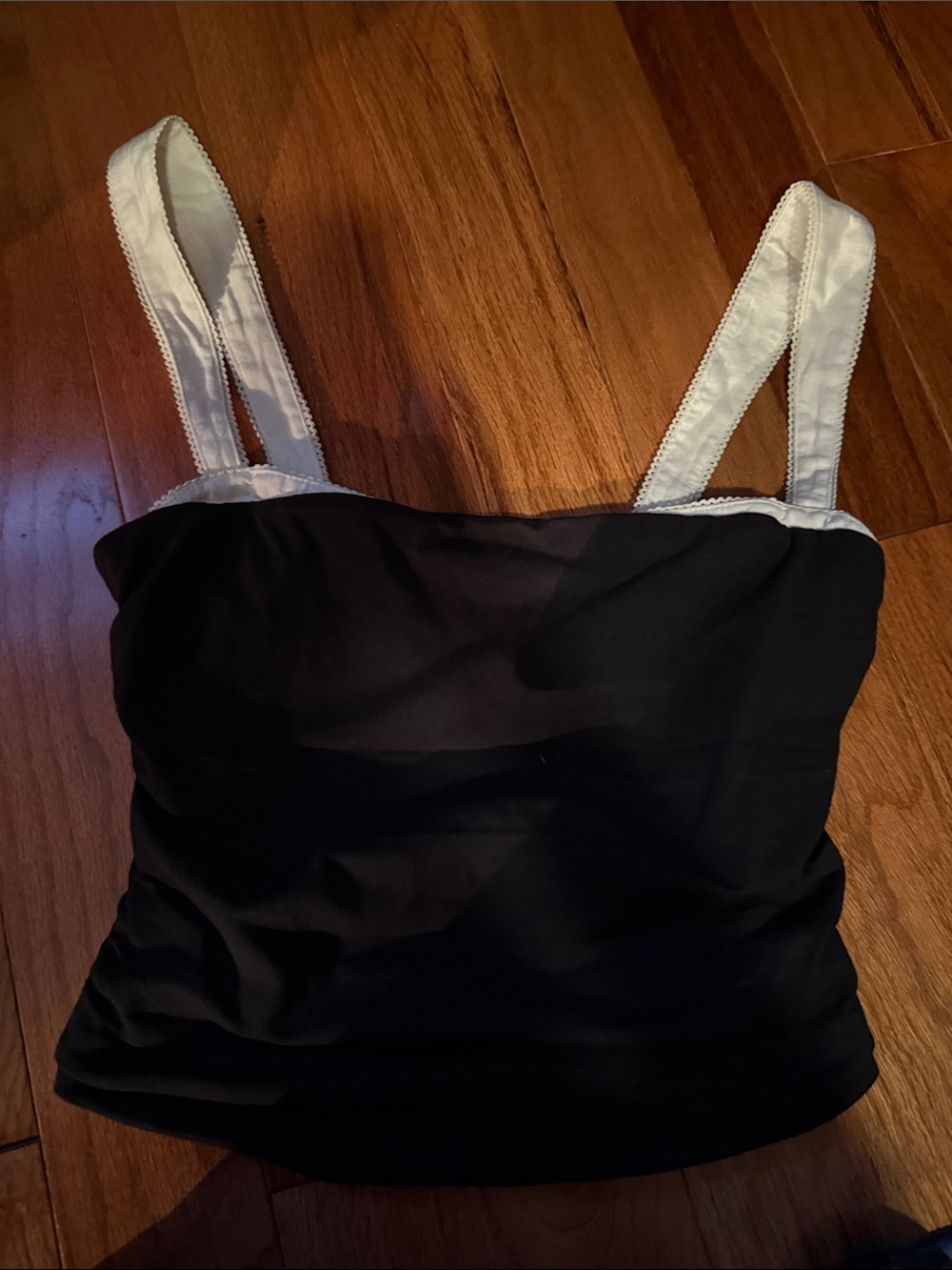 Free People Black Camisole with White Straps